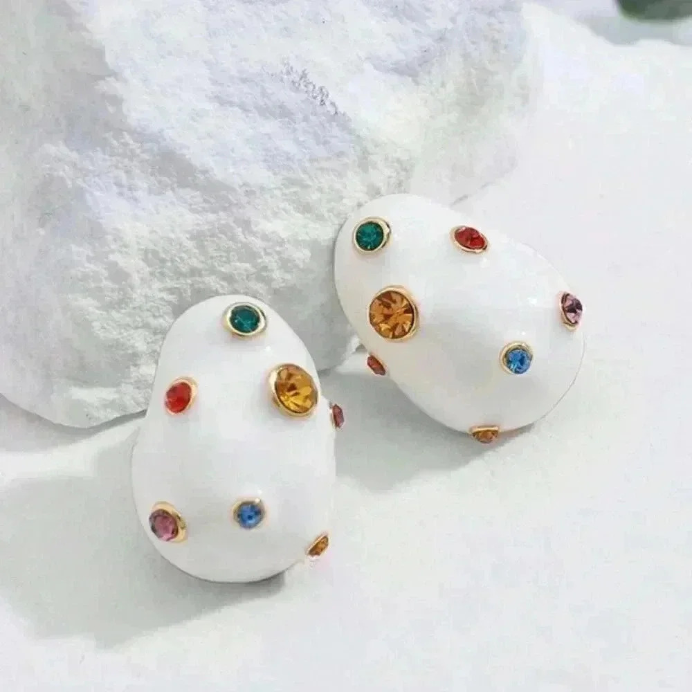 Rhinestone Decor Stud Earrings